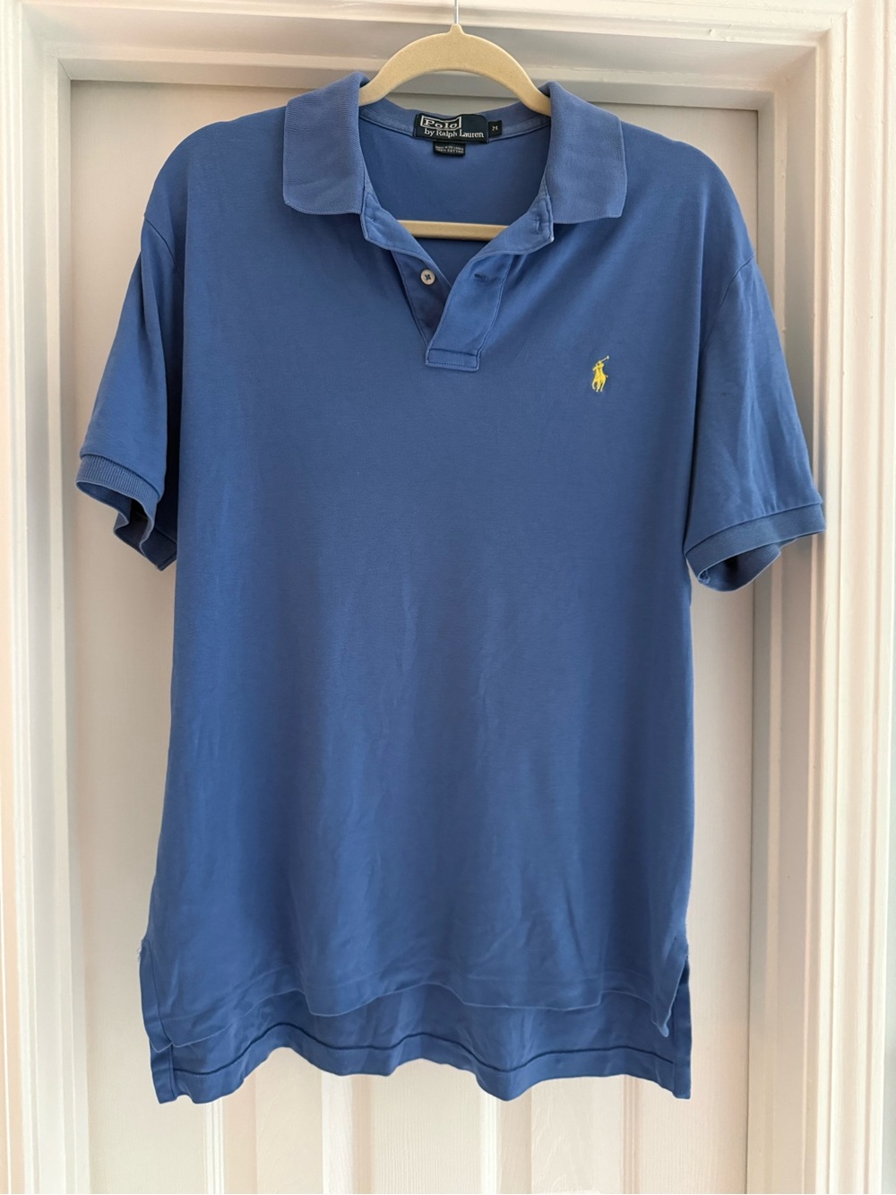 Ralph Lauren Polo Shirt in Medium Blue with Yellow Pony
